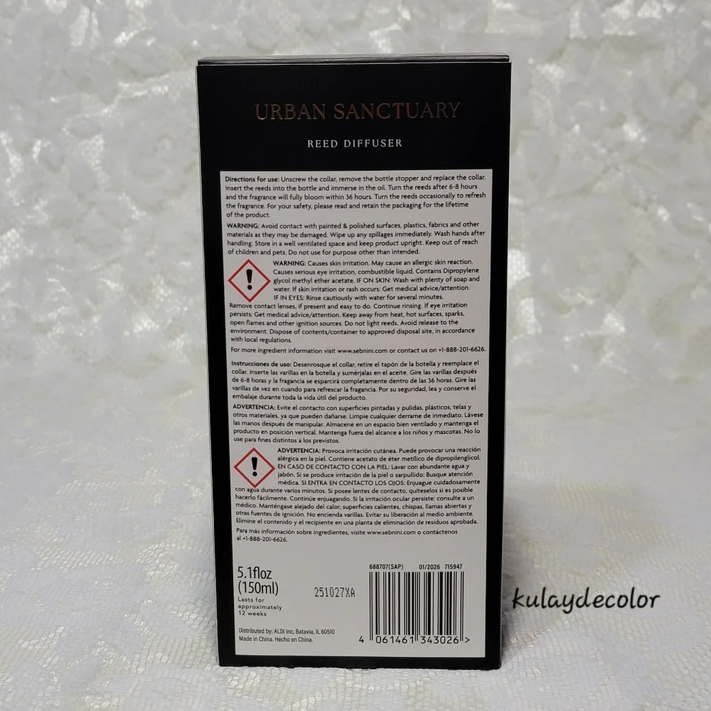 Brand New Urban Sanctuary Reed Diffuser Kirkton House 5.1 oz Hotel Collection